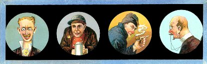 four funny portraits lantern slide